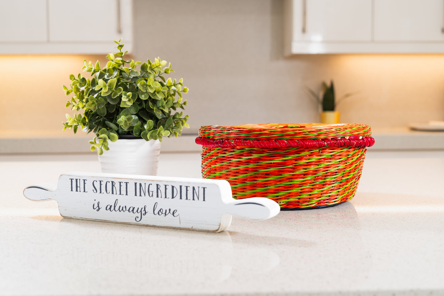 Basket with Lid - Esparto Fiber