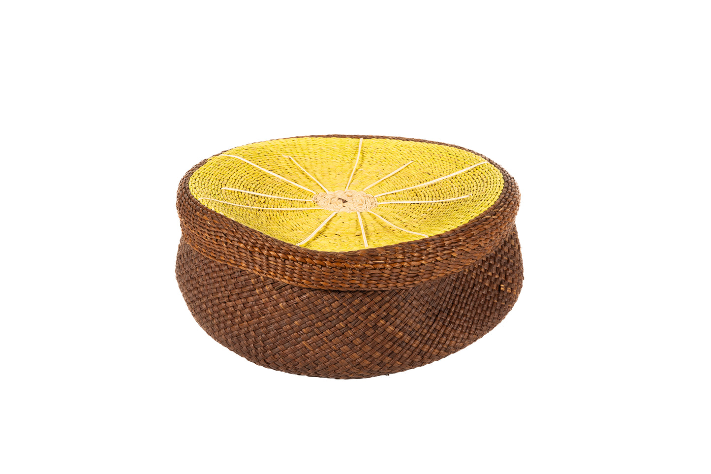 Iraca Palm Bread or Tortilla Basket with Lid