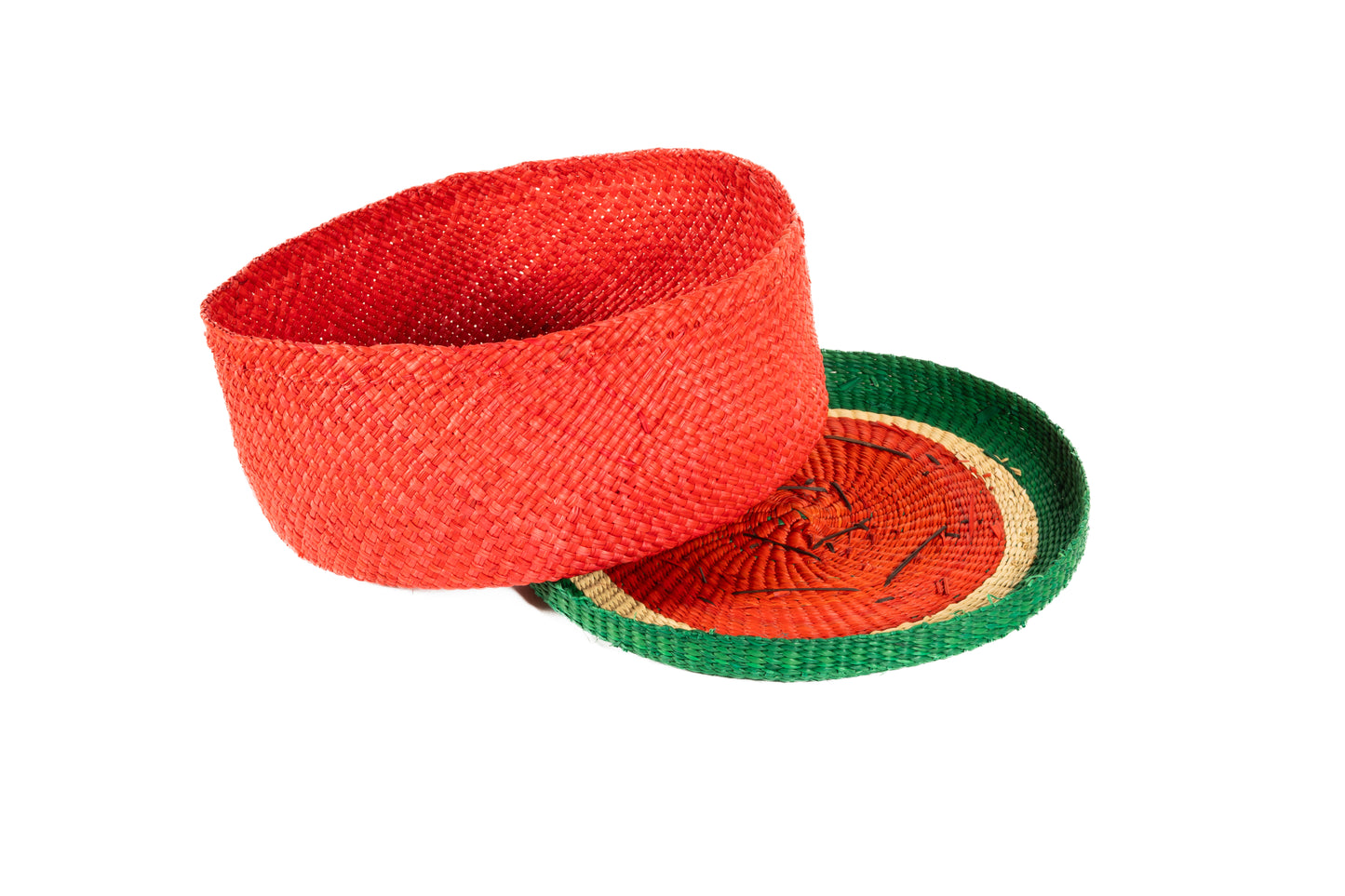 Iraca Palm Bread or Tortilla Basket with Lid
