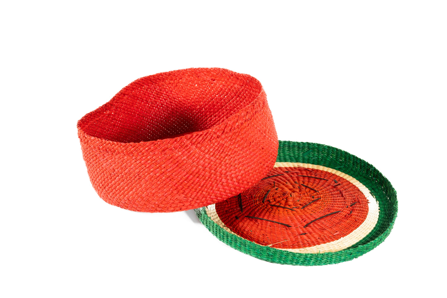 Iraca Palm Bread or Tortilla Basket with Lid