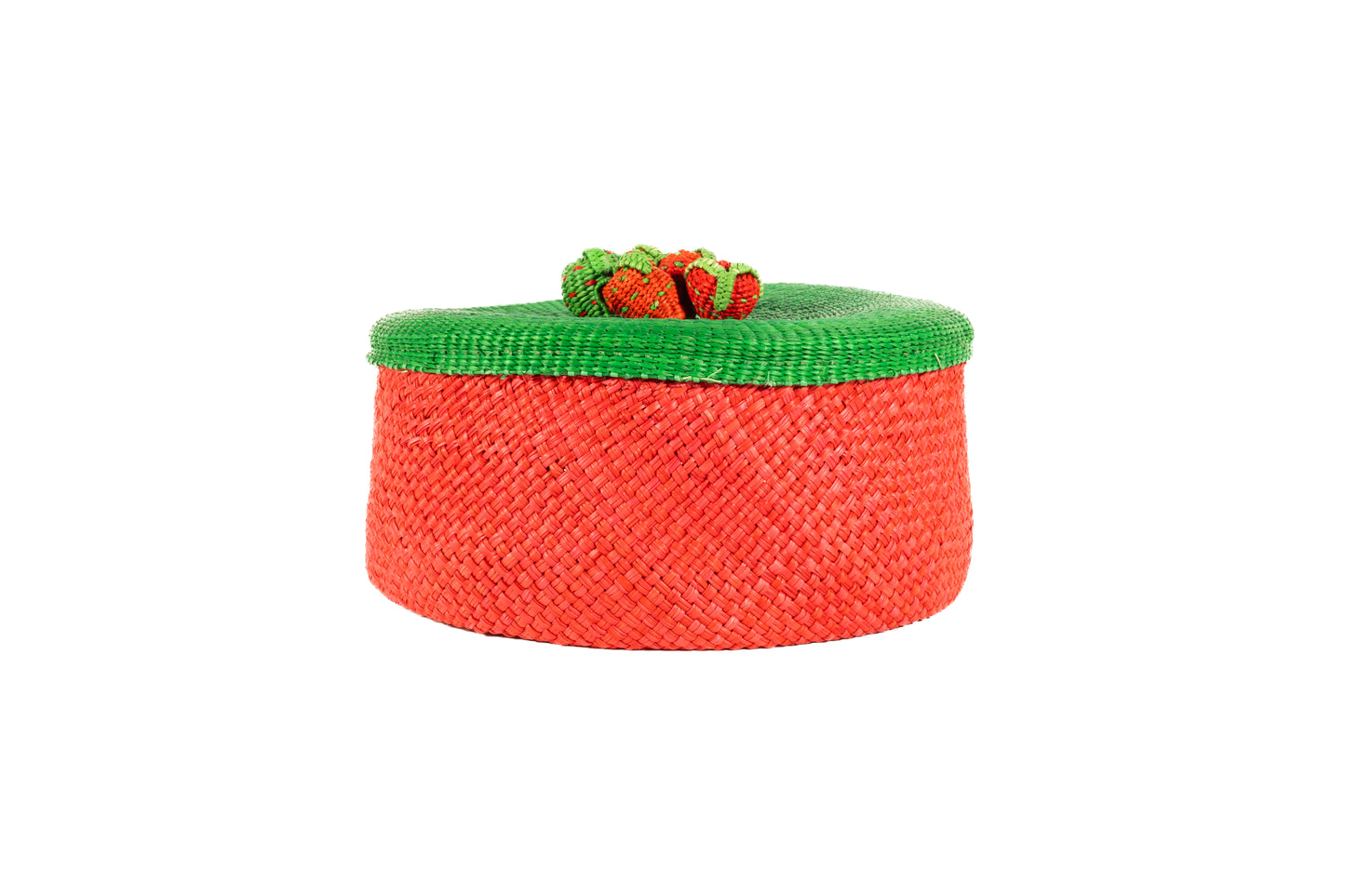 Iraca Palm Bread or Tortilla Basket with Lid Small