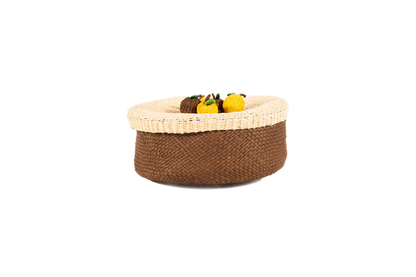 Iraca Palm Bread or Tortilla Basket with Lid Small