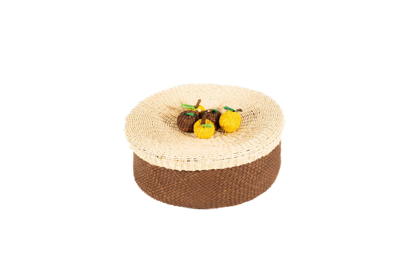Iraca Palm Bread or Tortilla Basket with Lid Small