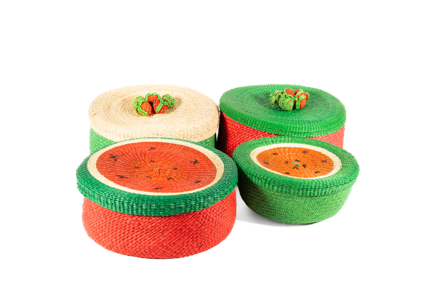 Iraca Palm Bread or Tortilla Basket with Lid