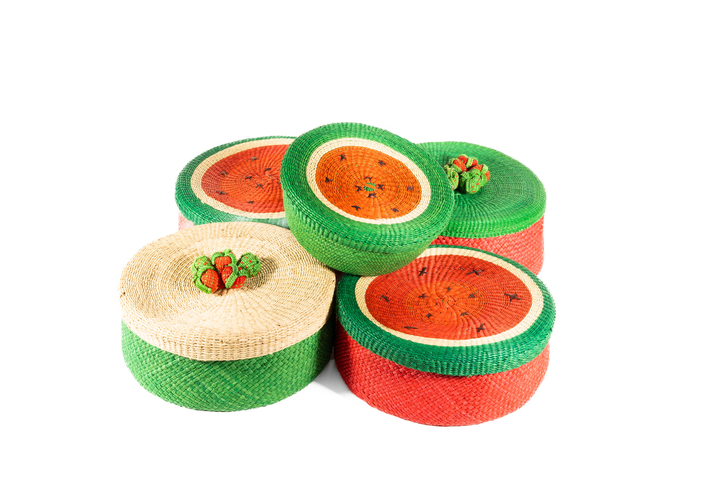 Iraca Palm Bread or Tortilla Basket with Lid