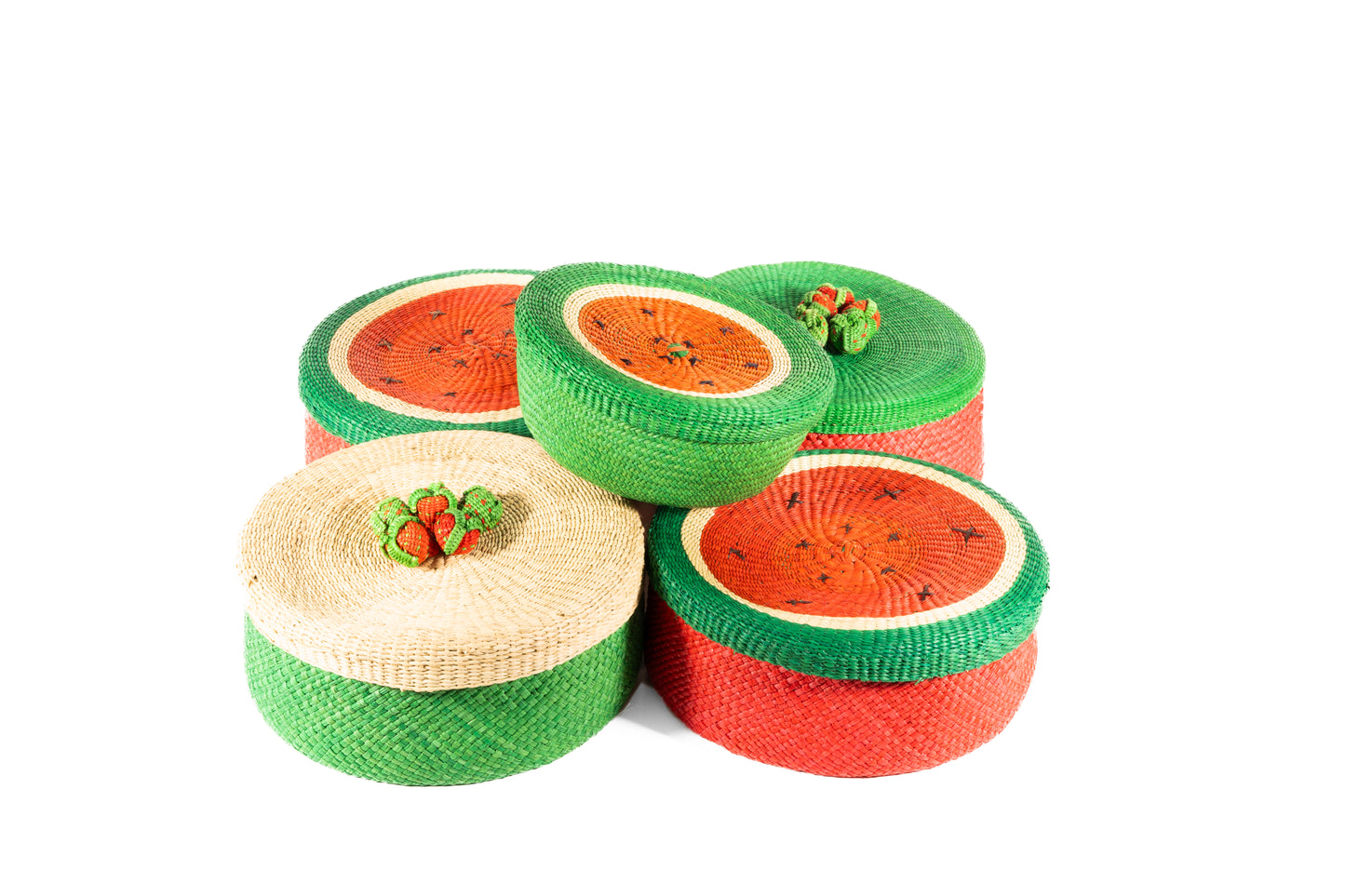 Iraca Palm Bread or Tortilla Basket with Lid