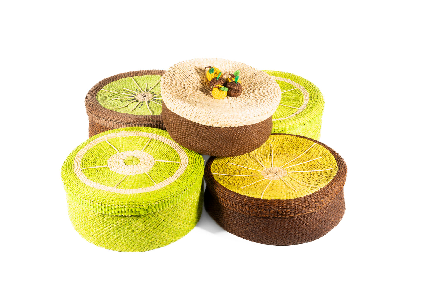 Iraca Palm Bread or Tortilla Basket with Lid