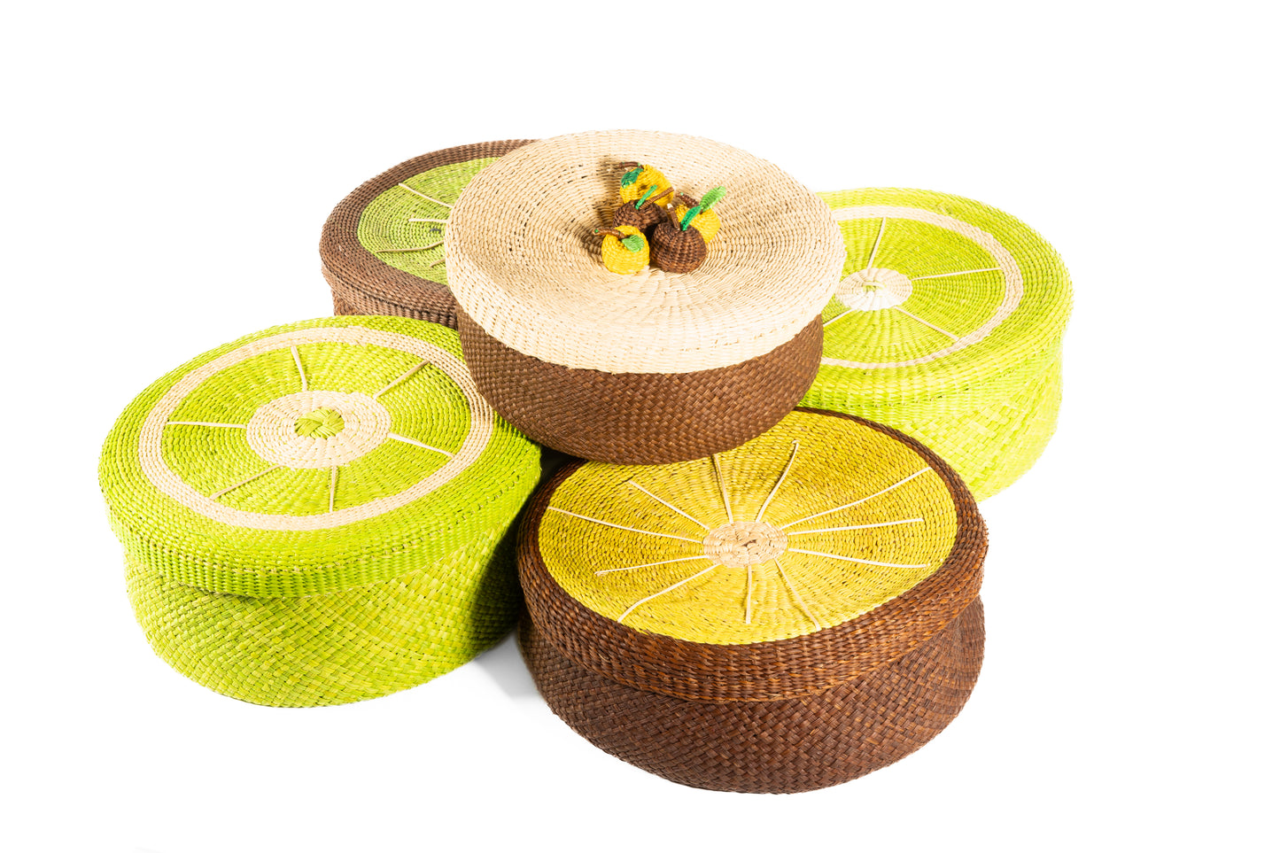 Iraca Palm Bread or Tortilla Basket with Lid