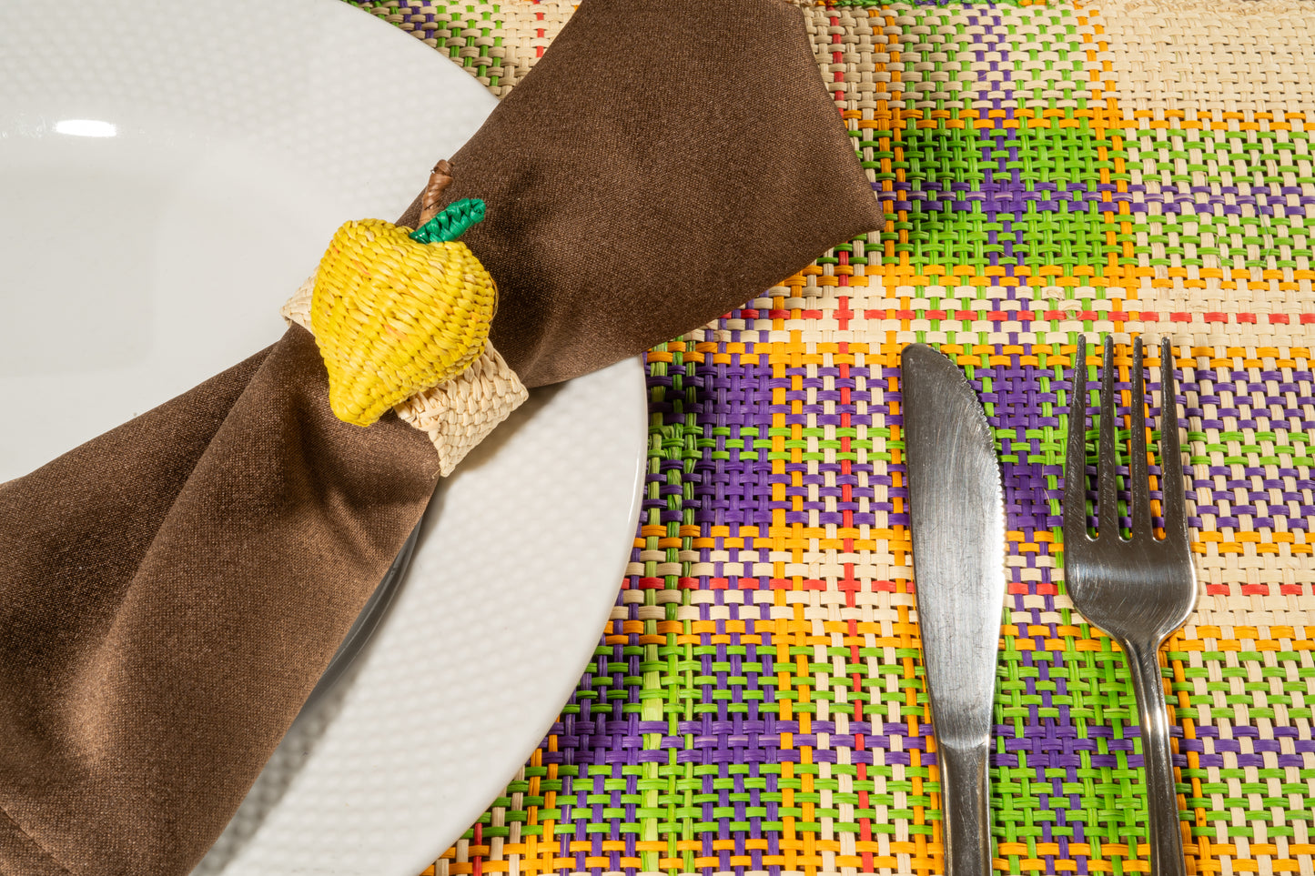 Iraca Handwoven Napkin Holders - Artisan Colombian Table Accents